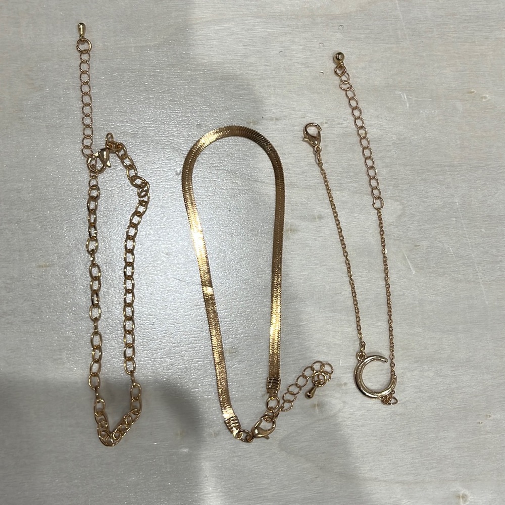 Fake Gold 3pc Anklets